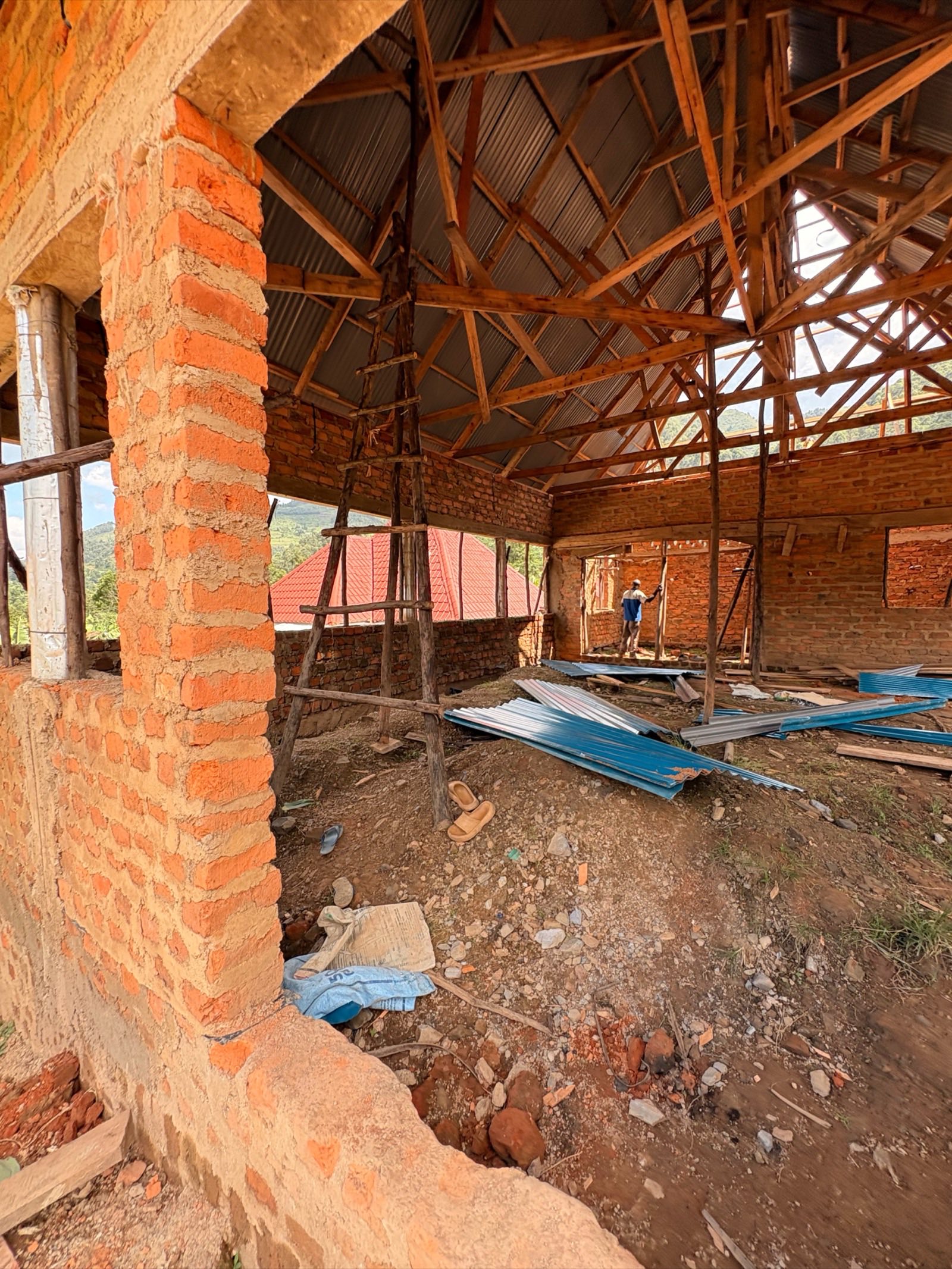 HopeKitchen construction progress in Buhoma, Uganda