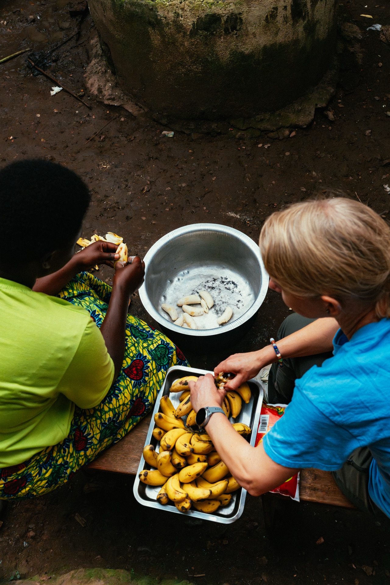 Women preparing food together for HopeKitchen